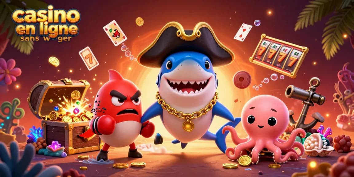 Vivez l'excitation du casino en ligne sans wager avec des personnages marins dynamiques et des trésors sous-marins.