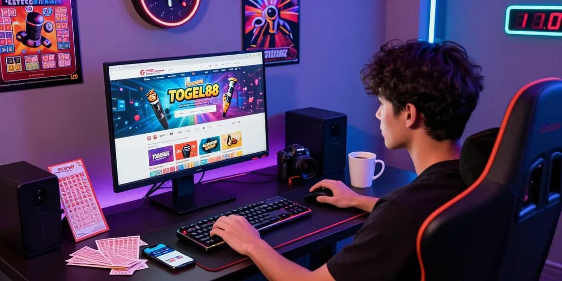 Engaged player exploring Pasaran Togel Terlengkap on TOGEL88's vibrant gaming hub.