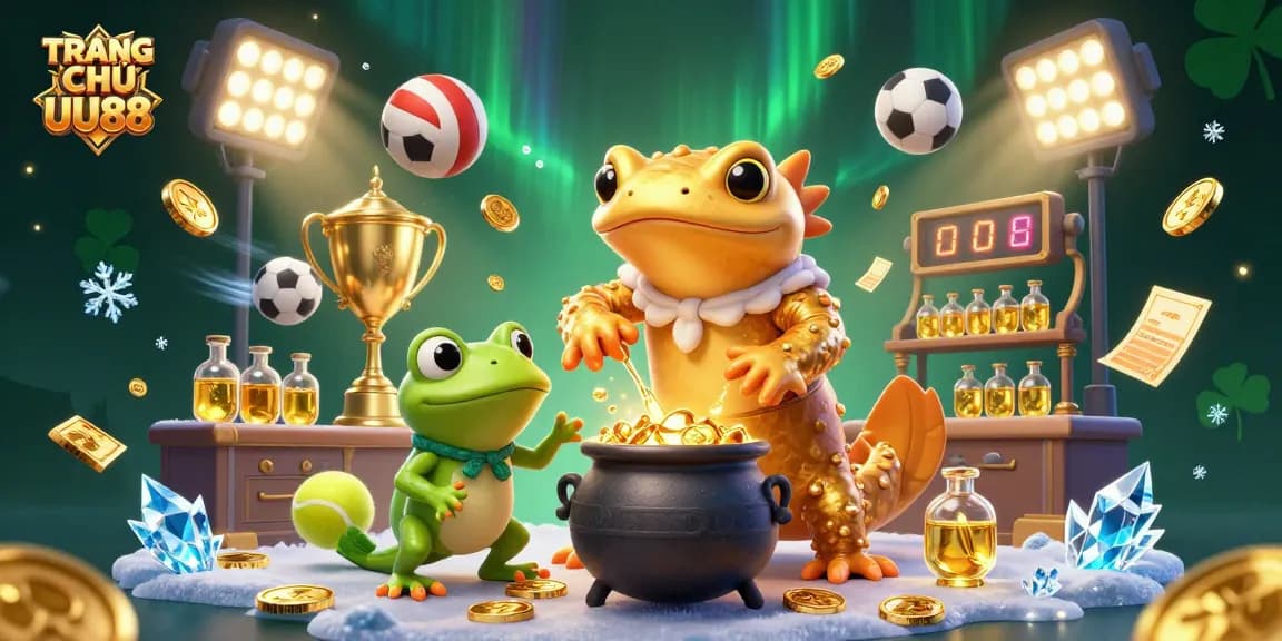Experience the thrill of TRANG CHỦ UU88 with golden coins, sports bets, and dynamic gaming elements.