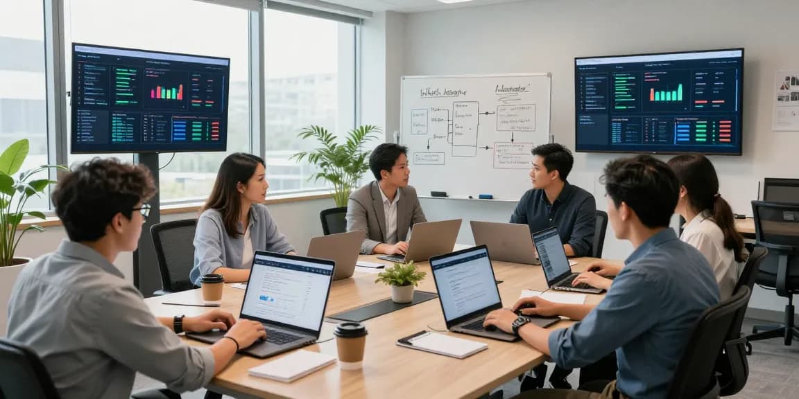 Equipo colaborando en soluciones de alojamiento web en México, mostrando desempeño y métricas.