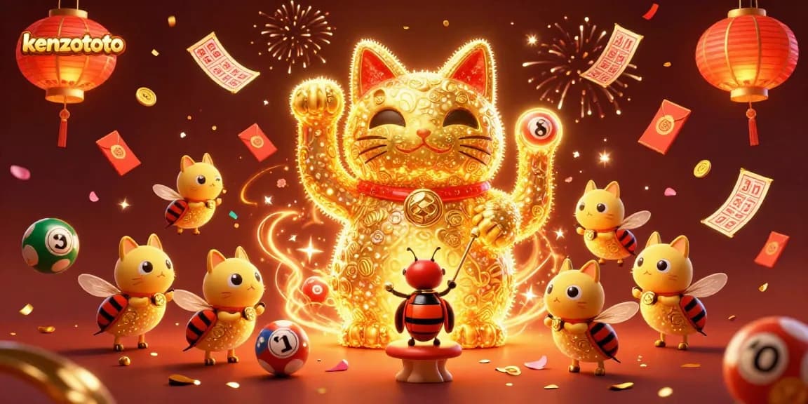 Experience winning strategies with kenzototo's vibrant lottery illustration packed with engaging elements.