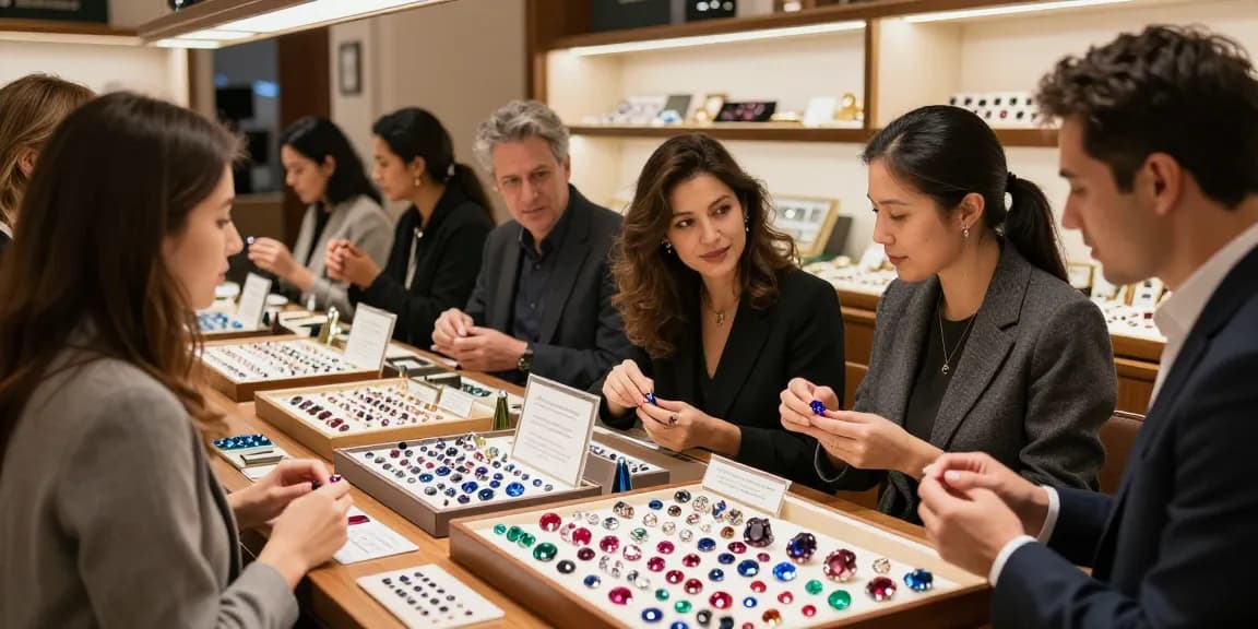 Discover quality gemstones at https://www.mygemspot.com in a vibrant marketplace atmosphere.