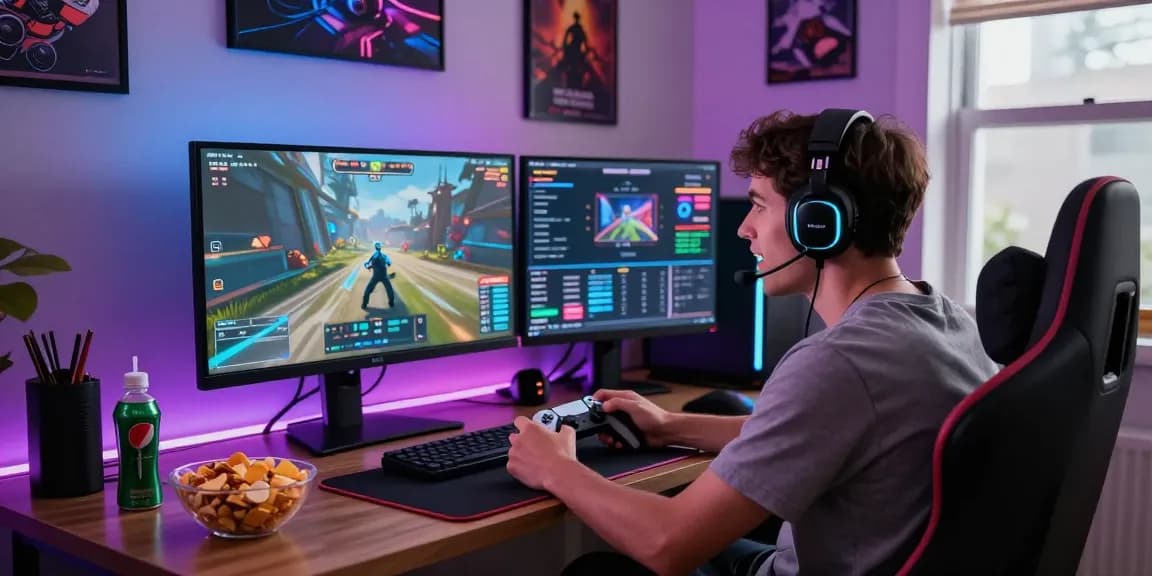 Gamer enjoying immersive experience on pakde4d gaming platform with modern setup.