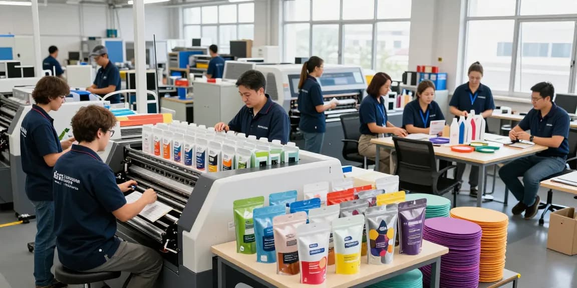 Stand up pouch manufacturing process with vibrant designs and advanced printing.