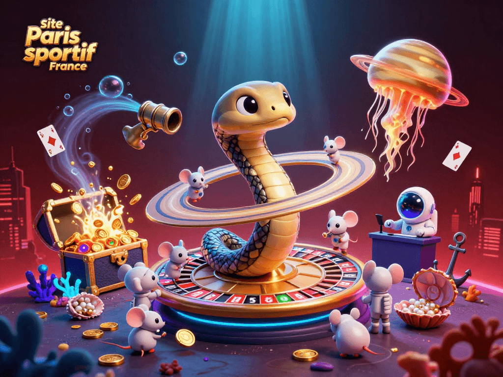 Placez vos paris sur le site paris sportif France avec des astronautes et un serpent cosmique.
