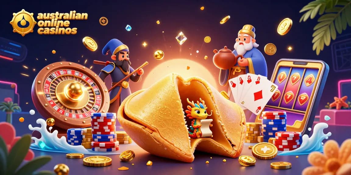 Experience the thrill of australian online casinos with vibrant casino elements and engaging characters.
