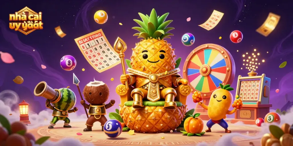 Engaging scene depicting the vibrant online gambling world with the brand name nhà cái uy tín prominently featured.