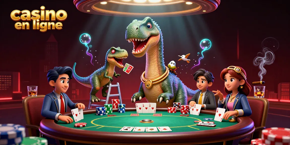 Jouez au casino en ligne avec des loteries et des éléments de poker captivants dans cette scène animée.
