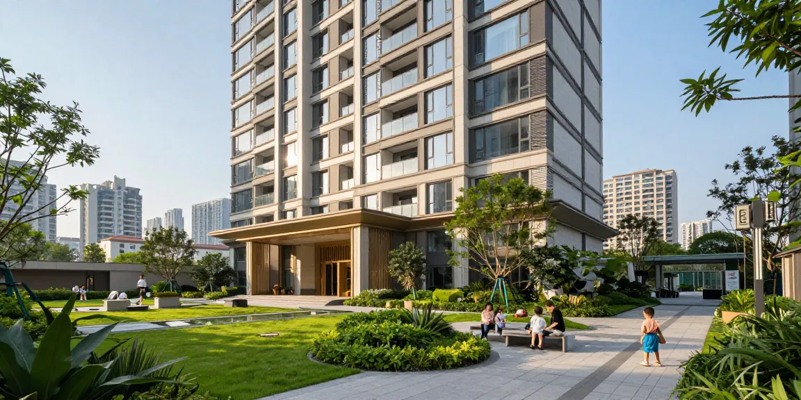 Dover Residences condominium exterior showcasing modern design and vibrant community atmosphere.