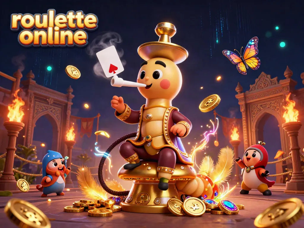 Experience thrilling gameplay in this vibrant roullete online illustrated scene with dynamic casino elements.