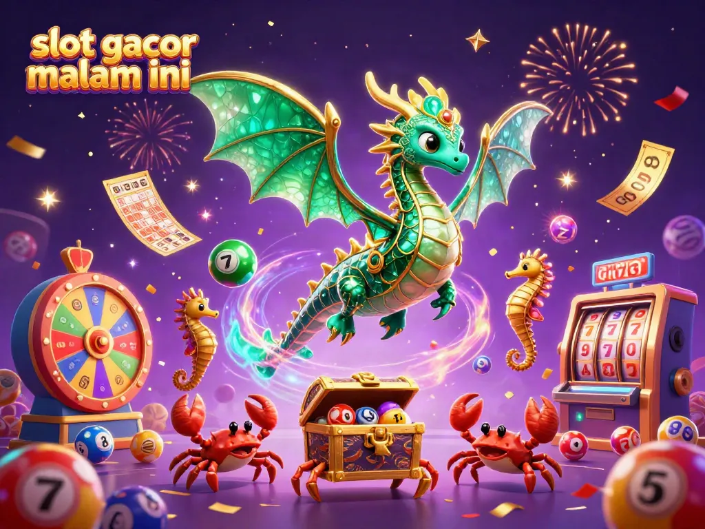 Engage in thrilling gameplay with slot gacor malam ini featuring colorful lottery balls and unique casino elements.