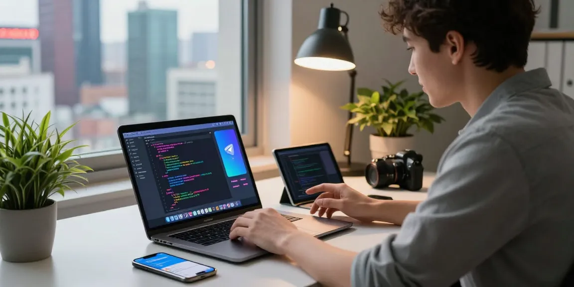 telegram china install guide with a professional using Telegram in an urban workspace