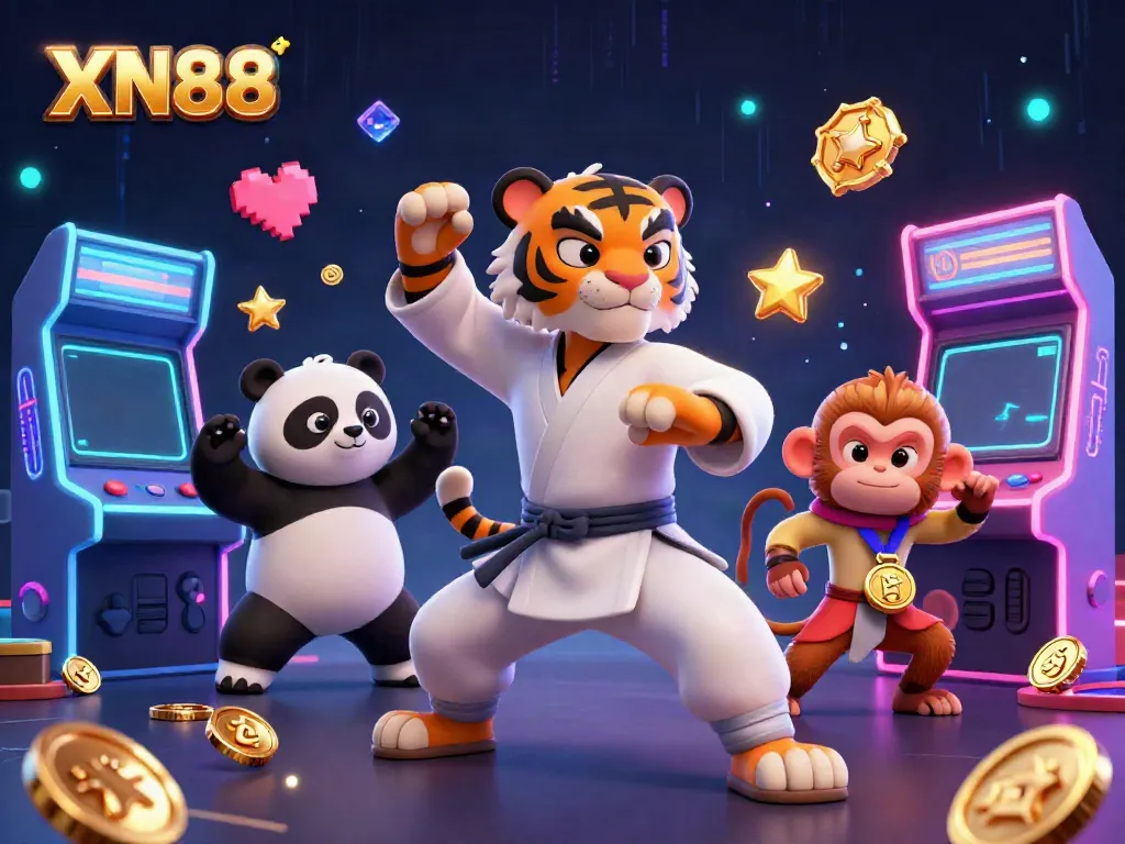 Experience the excitement of XN88 with a colorful 3D casino animation highlighting playful characters and casino elements.