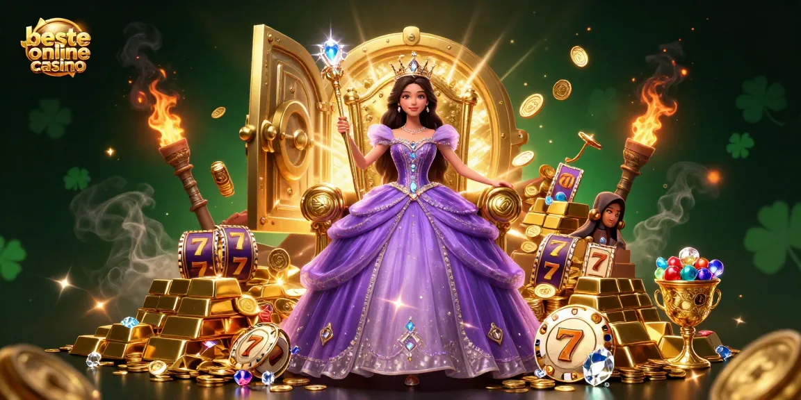 Experience the excitement of the beste online casino with vibrant characters and treasure elements in a rich 3D illustration.
