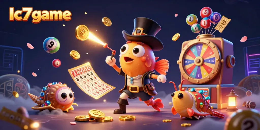 Join the fun of the Ic7 game with dynamic gaming elements and vibrant characters in an engaging 3D scene.