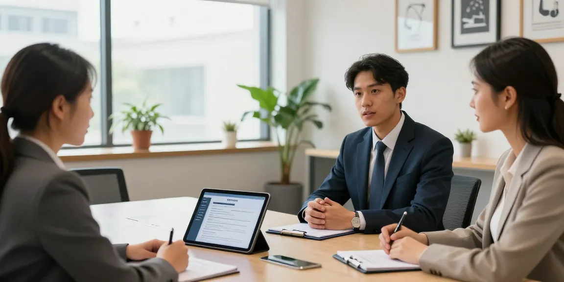 Hospitality hiring and staffing guide interview scene showcasing diverse professionals engaged in dialogue.