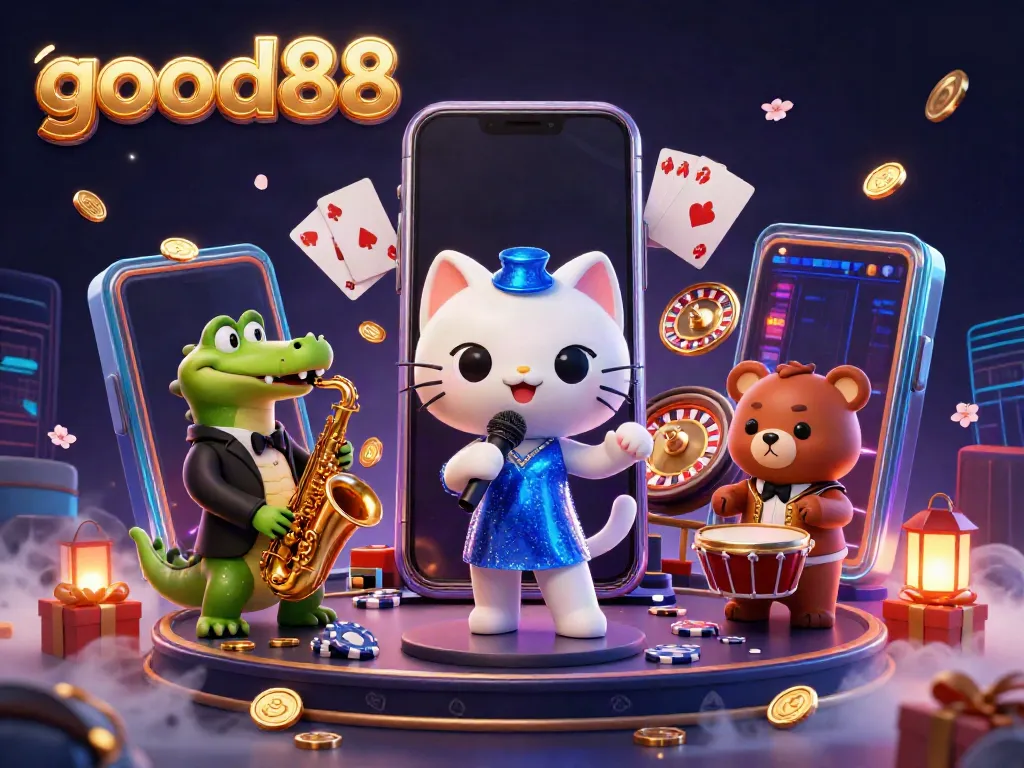 Experience vibrant games at good88 with interactive characters and thrilling casino elements.