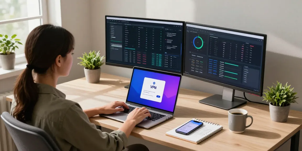 快连 application setup in a modern home office, showcasing technology integration for global internet access.