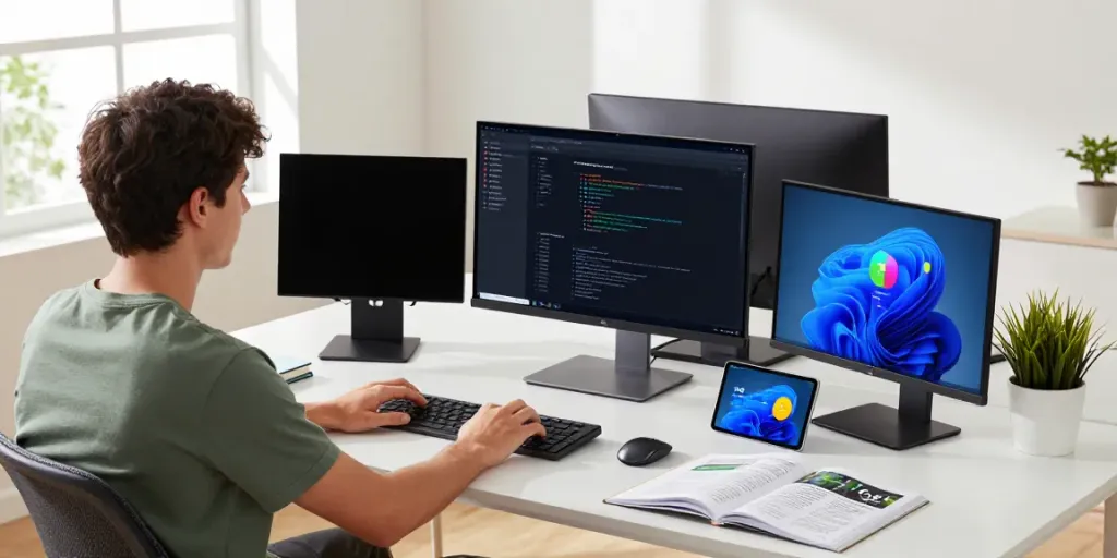 Developer using h5.2113.net in a modern workspace, showcasing Android app development.