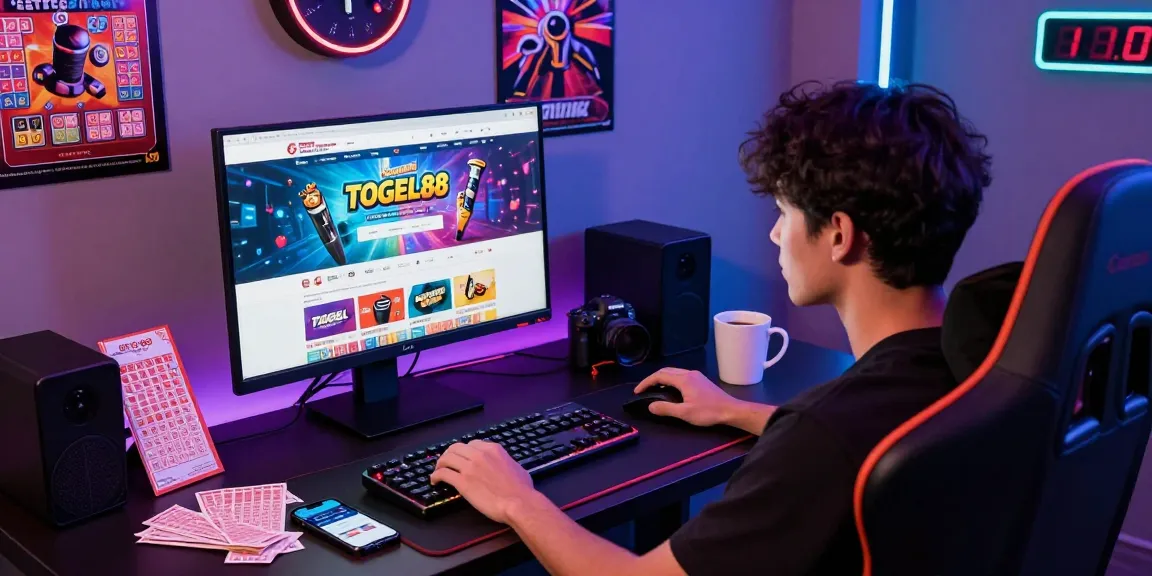 Engaged player exploring Pasaran Togel Terlengkap on TOGEL88's vibrant gaming hub.
