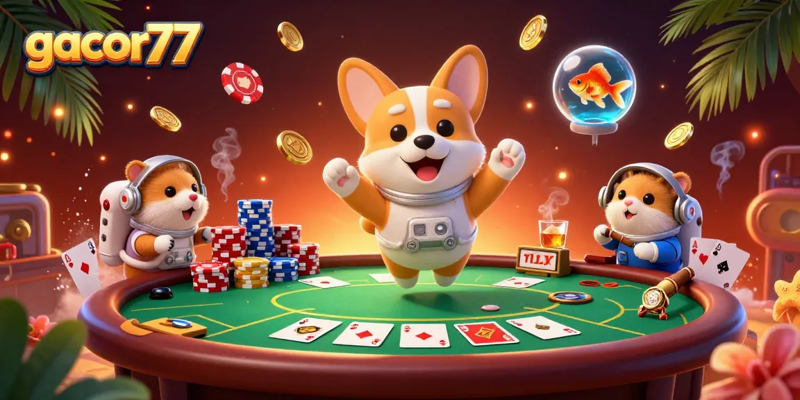 Menangkan jackpot gacor77 dengan corgi astronot di kasino luar angkasa yang penuh koin emas.