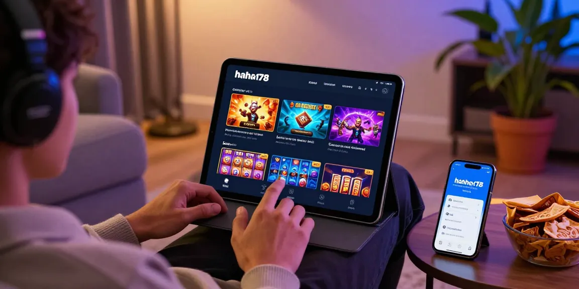 Engaged user enjoying the haha178 gaming platform in a cozy digital entertainment setting