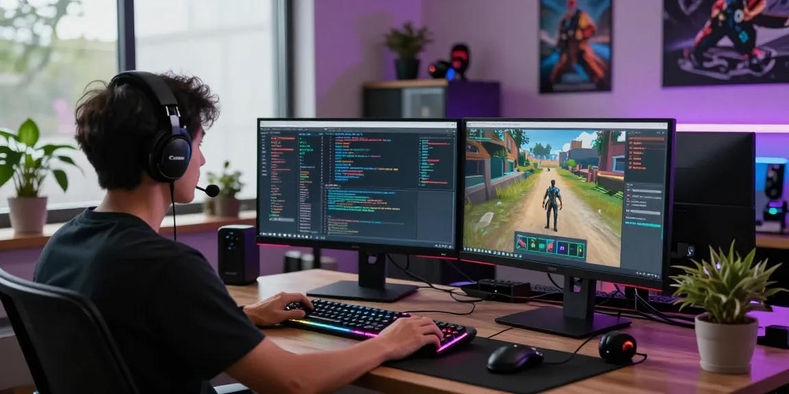 Developers enhancing FiveM Scripts in a vibrant gaming studio
