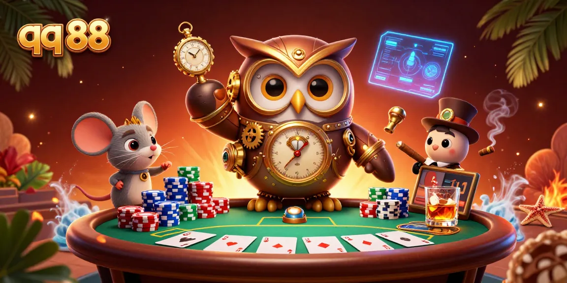Engage in the thrilling qq 88 experience amidst colorful poker chips and dynamic casino elements.