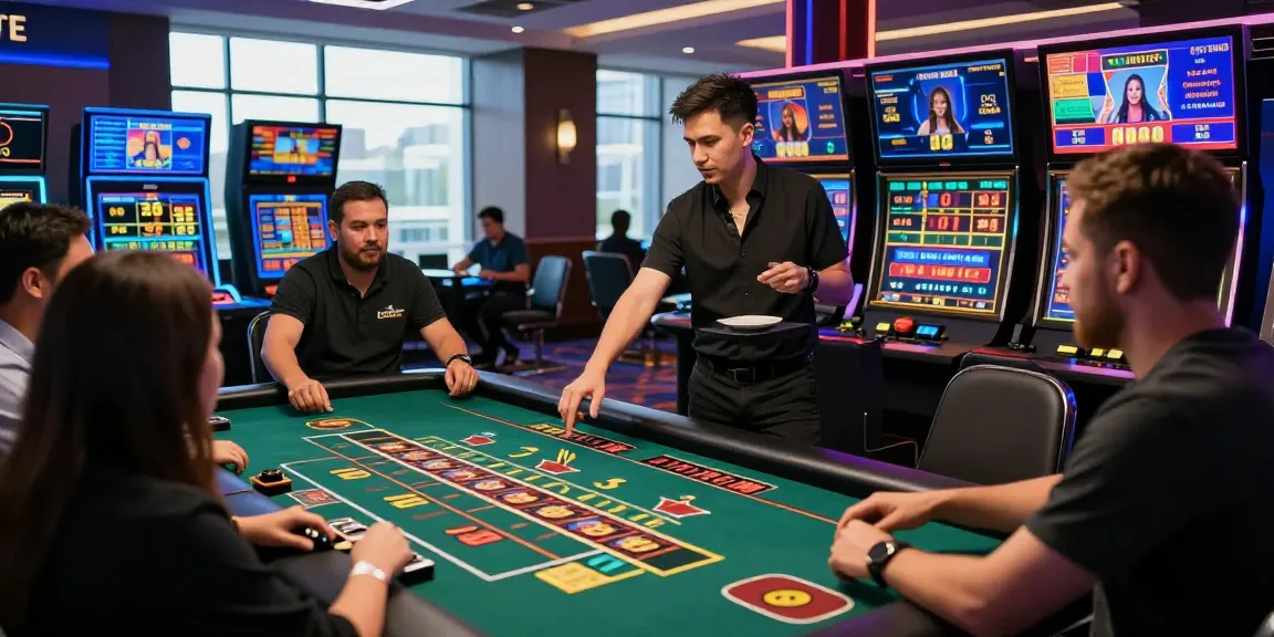 Mildcasino Live Taruhan Online scene with players enjoying roulette and jackpot excitement at a virtual casino.