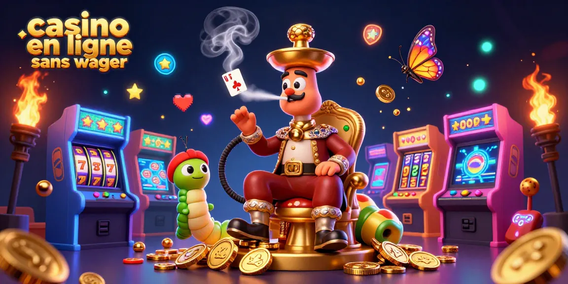 Vivez la magie du casino en ligne sans wager dans cette illustration 3D fascinante pleine d'action.