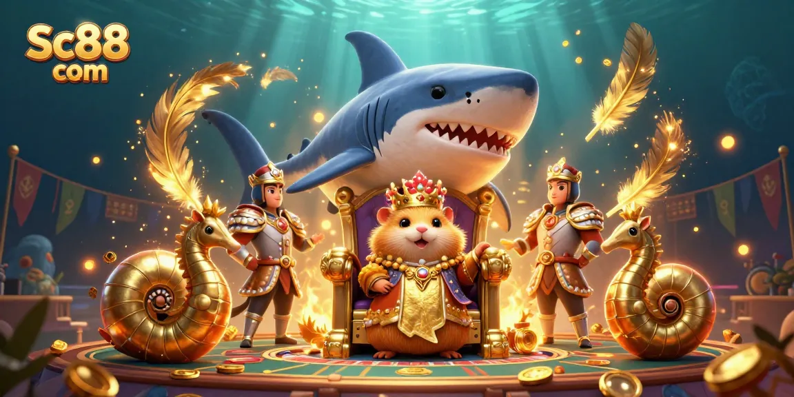 Experience thrilling gameplay as Sc88 com delivers a vibrant casino world with a golden hamster king and enchanting elements.
