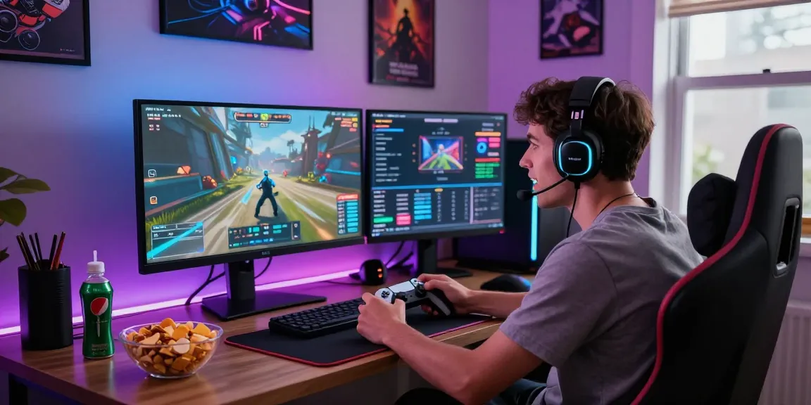 Gamer enjoying immersive experience on pakde4d gaming platform with modern setup.