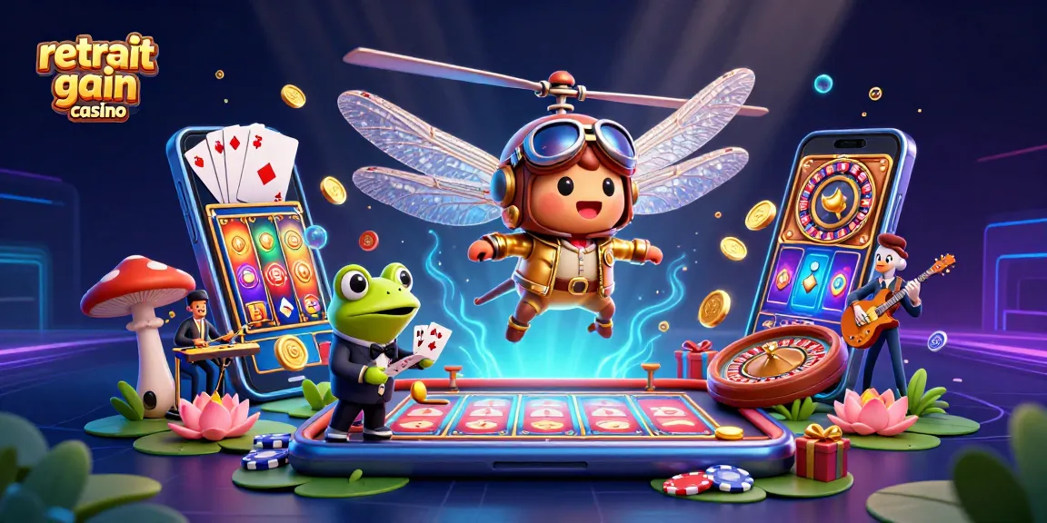 Retrait gain casino : plongez dans l’univers d'un casino avec un pilote et un croupier entourés de jeux visuels.