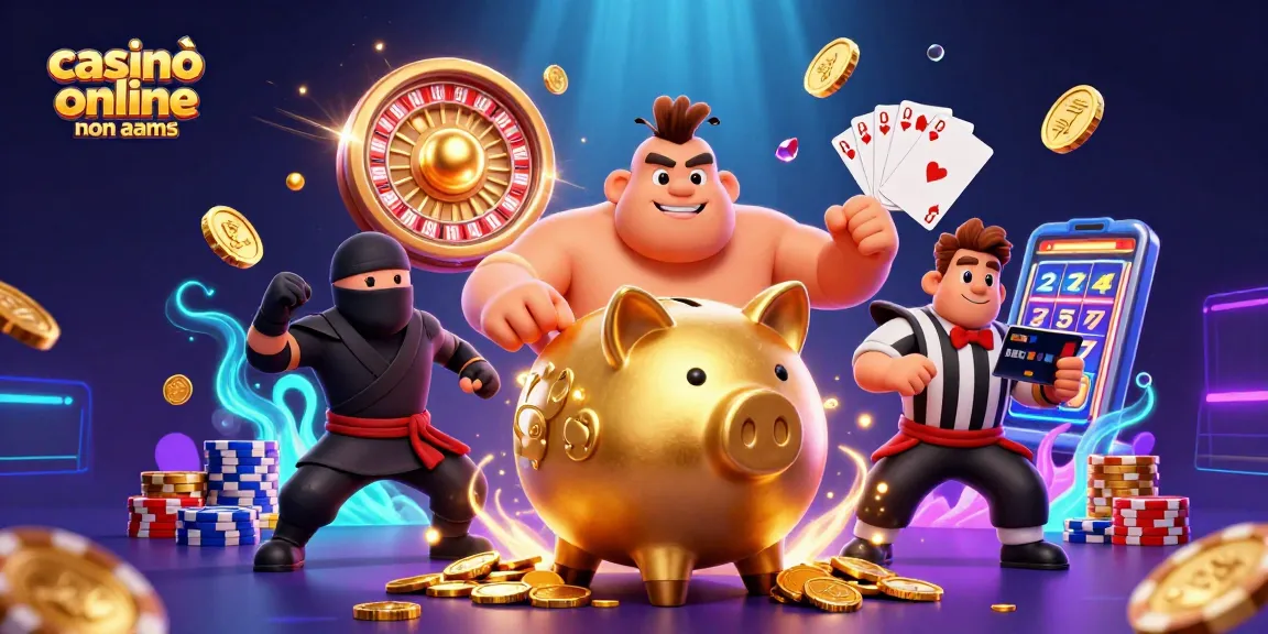 Slot machine e giocate al casinò online non aams con il maialino d'oro e personaggi dinamici.
